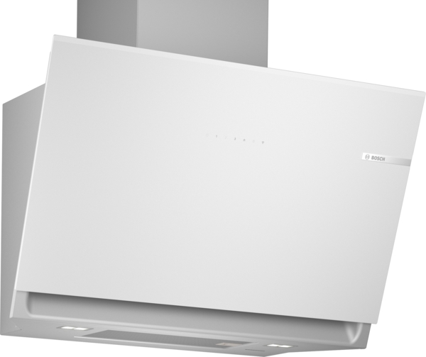 Bosch DWK81AN20, Campana decorativa inclinada, ancho 80 cm, cristal blanco, serie 6