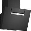 Bosch DWK67FN60, Campana decorativa inclinada, ancho 60 cm,cristal negro, serie 4