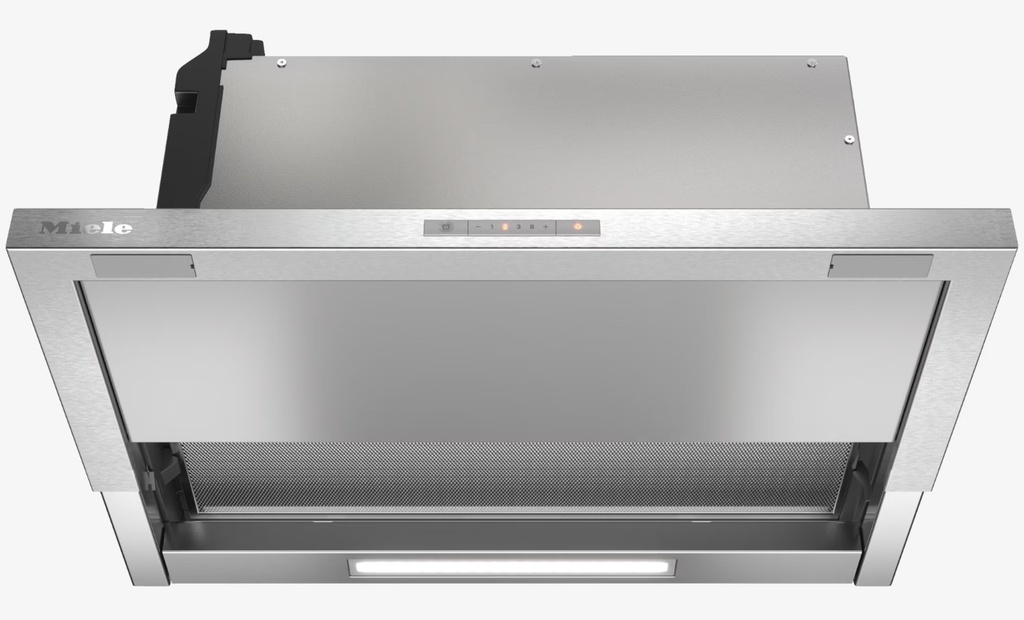 Miele DAS 2620, campana extractora plana, control EasySwitch, CleanCover, acero inox, clase D