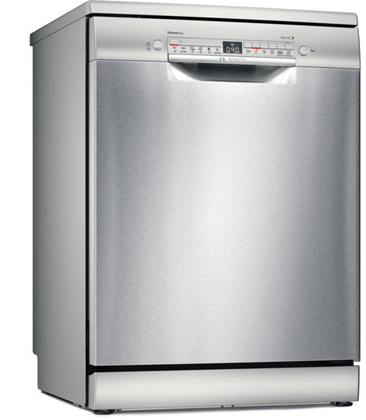 Bosch SMS2HMI04E, lavavajillas libre instalación, ancho 60 cm, 3ª bandeja, clase D, inox, Serie 2