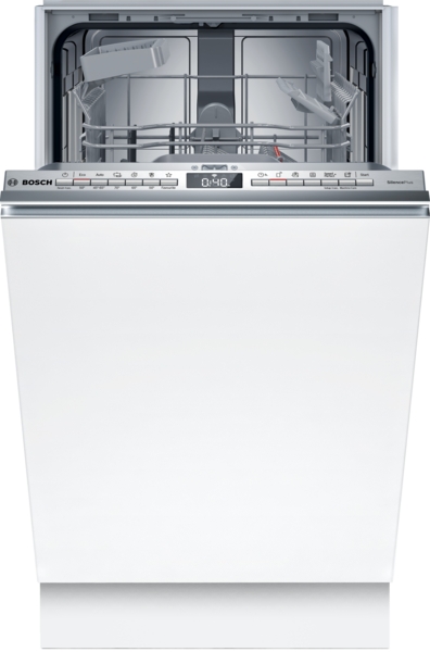 Bosch SPH4EKX24E, lavavajillas integrable, ancho 45 cm, puerta deslizante, cestas 2/2, clase C, inox, Serie 4