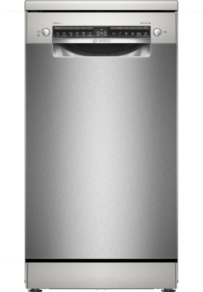 Bosch SPS4EMI61E, lavavajillas libre instalación, ancho 45 cm, 3ª bandeja, clase D, inox, Serie 4