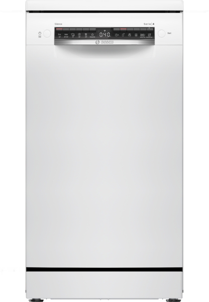 Bosch SPS4EMW61E, lavavajillas libre instalación, ancho 45 cm, 3ª bandeja, clase D, inox, Serie 4