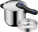 WMF Perfect Plus Pressure, olla rápida, 6,5l, con interior incluido para cocinar a vapor, cestillo de vapor incluido