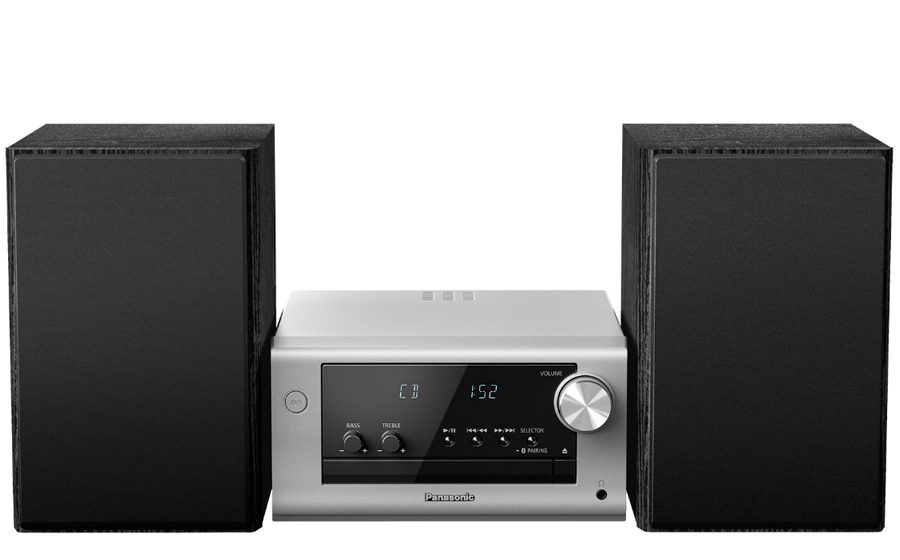 Panasonic SCPM700EGS, Neat Micro Hi-Fi, sistema estéreo compacto con CD, FM Radio, USB y Bluetooth, altavoces de 80 W