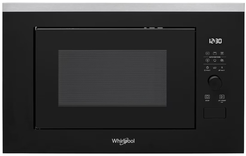 Whirlpool WMF250G, Microondas de integración, 25L, 900w, con grill, negro