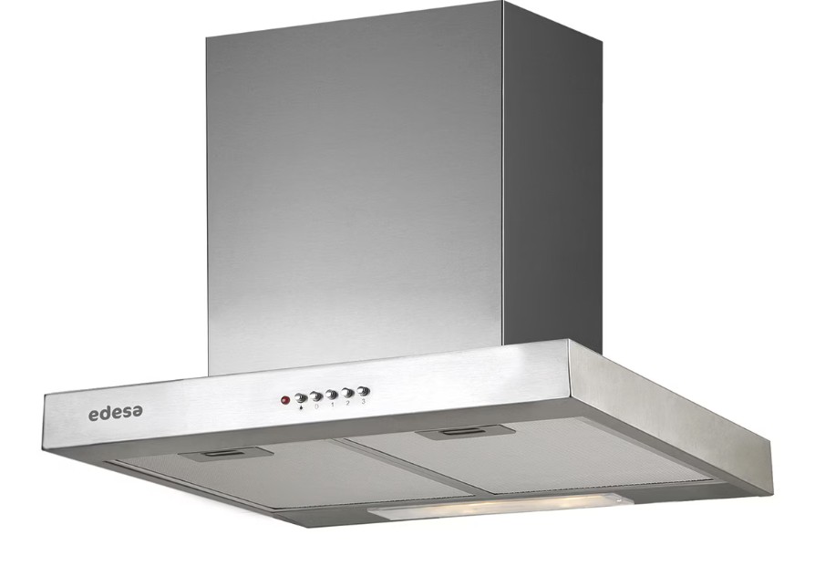 Edesa ECB6411X, campana extractora decorativa, 3 niveles de extracción, 400 m3/h, 60x47cm, acero inox, clase C