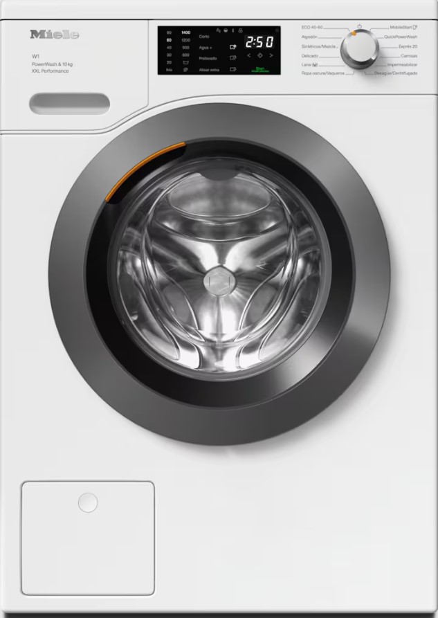 Miele WCK 360, lavadora de carga frontal, PowerWash, 10kg, 1400rpm, blanco loto, clase A