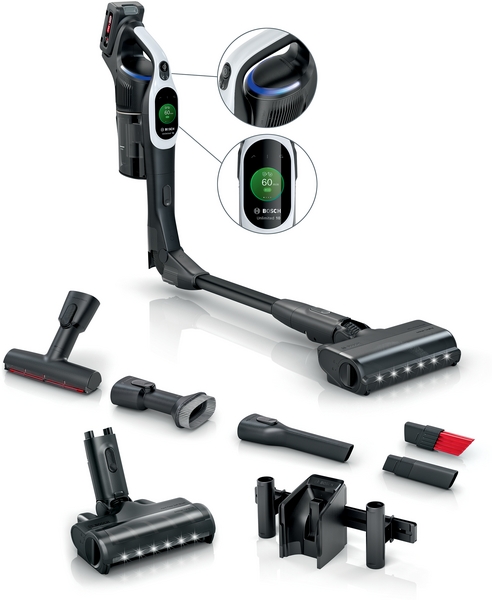 Bosch BCS1041WAC, aspirador Escoba sin cable, MicroClean, TurboSpin, unlimited 10, blanco