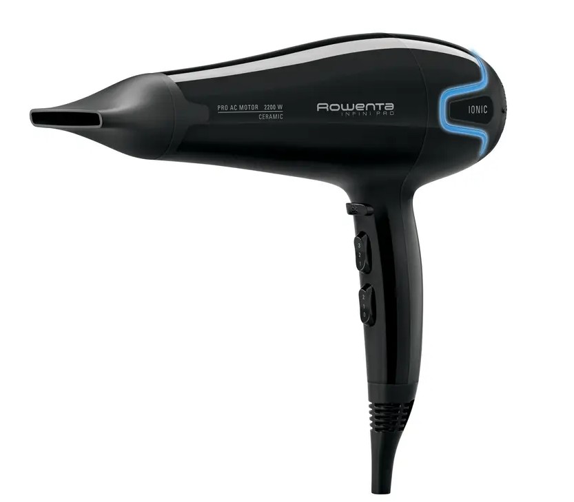 Rowenta CV8730E0, secador de pelo InfiniPro Beauty, 2200w, Ionic, color negro