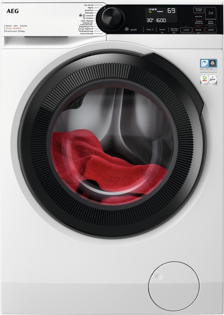 AEG LWR7316O4B, lavadora secadora de libre instalación, ProSteam, 10kg, serie 7000, clase D