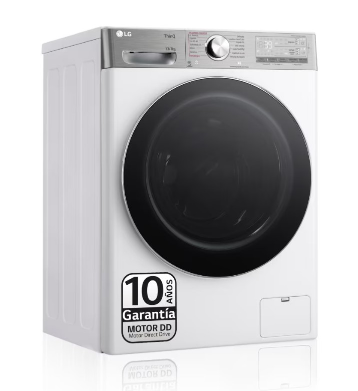 LG F4DR9513A2W, lavaseca inteligente AI Direct Drive™, Turbowash 360º, autodosificación 13/7kg, 1400rpm,10% más eficiente que A(lavado) /D(secado)
