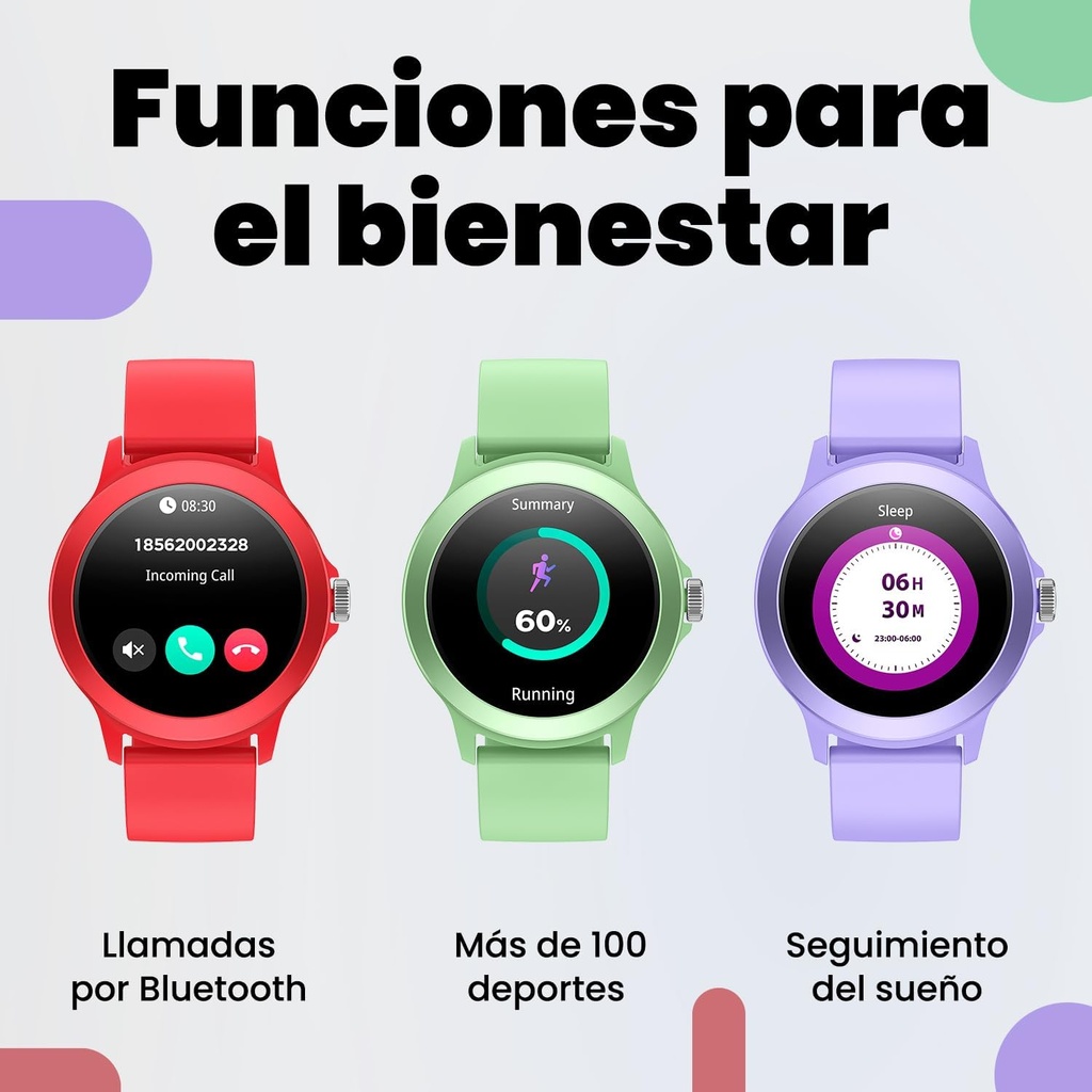 Reloj SPC SMARTEE DUO VIVO, Pantalla 1,27", 100 modos deportivos, Notificaciones y llamadas telefonicas, waterproof IP68, Batería larga duración