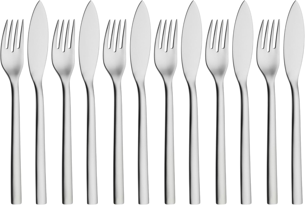 WMF Nuova, juego de 12 cubiertos de pescado, acero inox, apto para lavavajillas