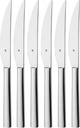 WMF Nuova, set de 6 cuchillos de carne, acero inox, Cromargan, apto para lavavajillas