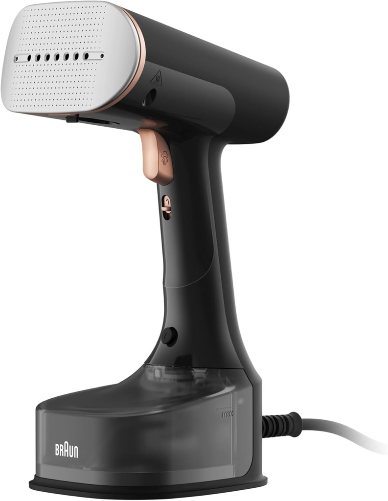 Braun GS7077BK, plancha de vapor vertical QuickStyle 7, 1600w, 250ml, FreeGlide 3D, negro