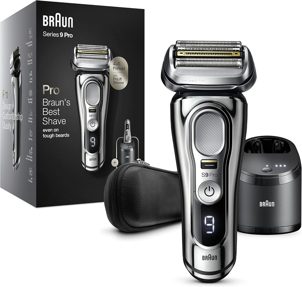 Braun 9466CC, afeitadora eléctrica, Series 9 Pro+, autonomía 90 min, color gris