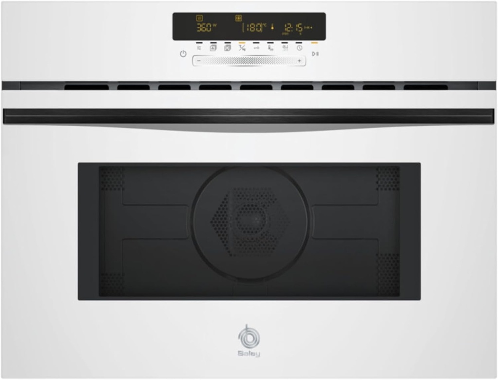 Balay 3CW5179B3, Microondas multifunción con horno, alto 45 cm, Aqualisis, Control táctil, 15 recetas, Grill, Cristal Blanco