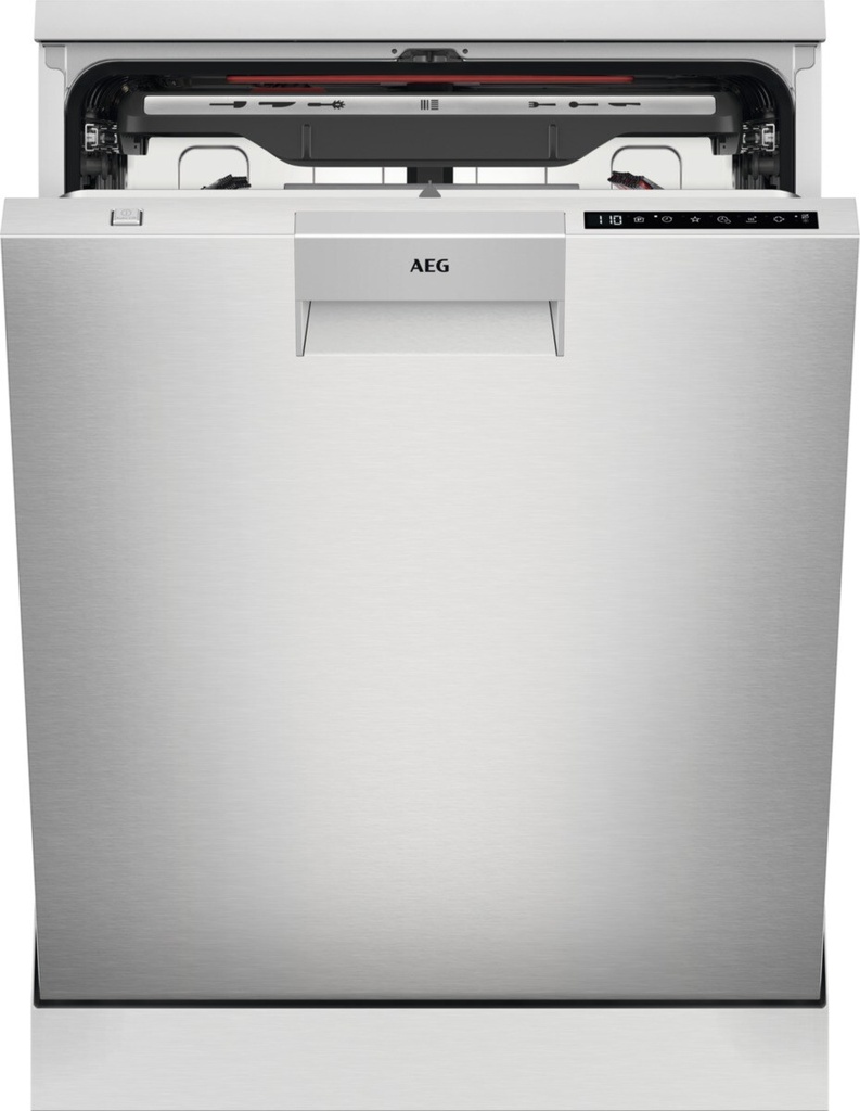 AEG FFB75717PM, lavavajillas libre instalación, 60cm, 14 cubiertos, ExtraHygiene, GlassCare, inox, clase B