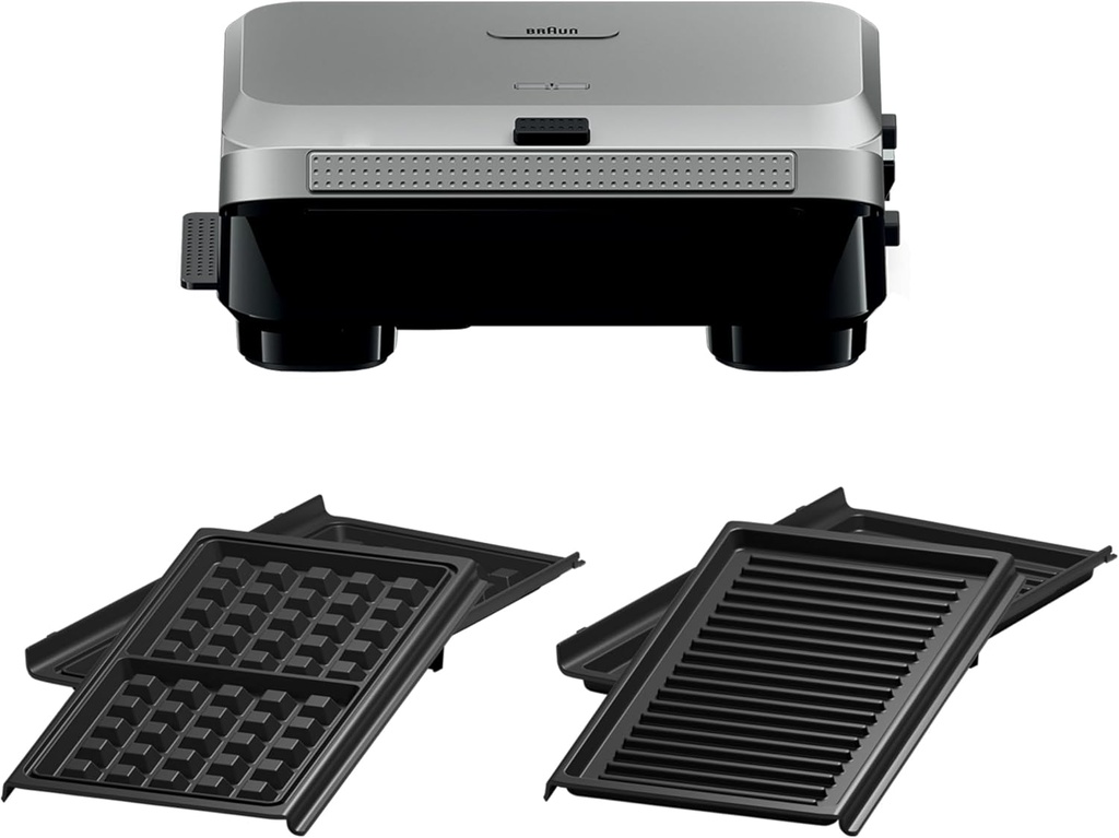 Braun SM5006, Sandwichera gofrera SnackMaker 5, 800 W, 2 tipos de placas, plata