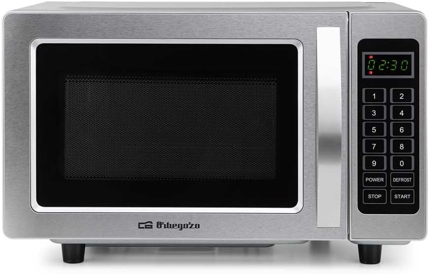 Orbegozo MI 2580 PR, Microondas profesional, 25 litros, 1000W, Cavidad interior en acero inoxidable
