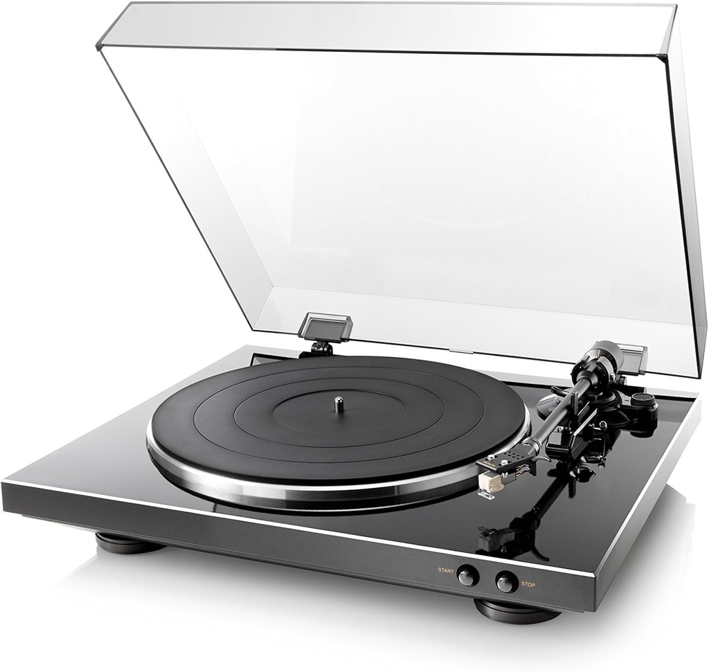 Denon DP300, giradiscos automático, 45 RPM, Sistema anti vibratorio, ecualizador Phono, Brazo recto.