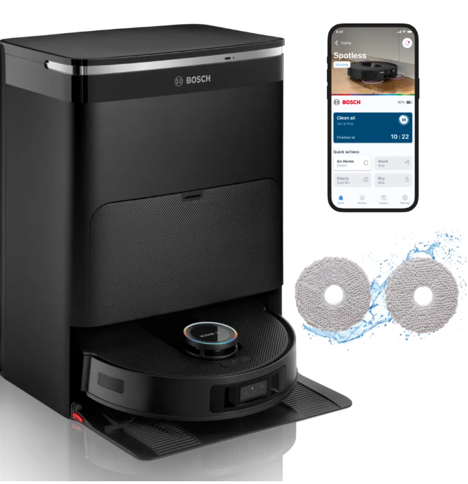 Bosch BCRDW3BX, Robot aspirador Spotless Max Cam, cepillo CarbonPower,  Home Connect