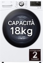 LG RH10U8AVCW Secadora con Inteligencia artificial 18kg, D, con Bomba de calor Dual Inverter, Direct Drive , Inox antihuellas , Serie XXL