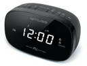 Muse M155 CR, Radio despertador FM/PLL con 20 presintonías para emisoras de FM, Radio o Buzzer, Snooze, Sleep y siesta, 24 horas con LED, intensidad ajustable