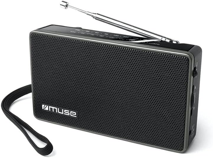 Muse M-030 R, Radio portátil, 2 bandas (FM/AM), Antena telescópica, Encendido y apagado en el botón de volumen, Toma de auriculares, Entrada auxiliar mini-jack