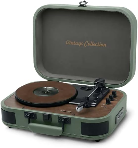 Muse MT-207, Tocadiscos con Bluetooth, Altavoz estéreo Integrado y USB (Salida RCA, Entrada AUX, Toma de Auriculares)