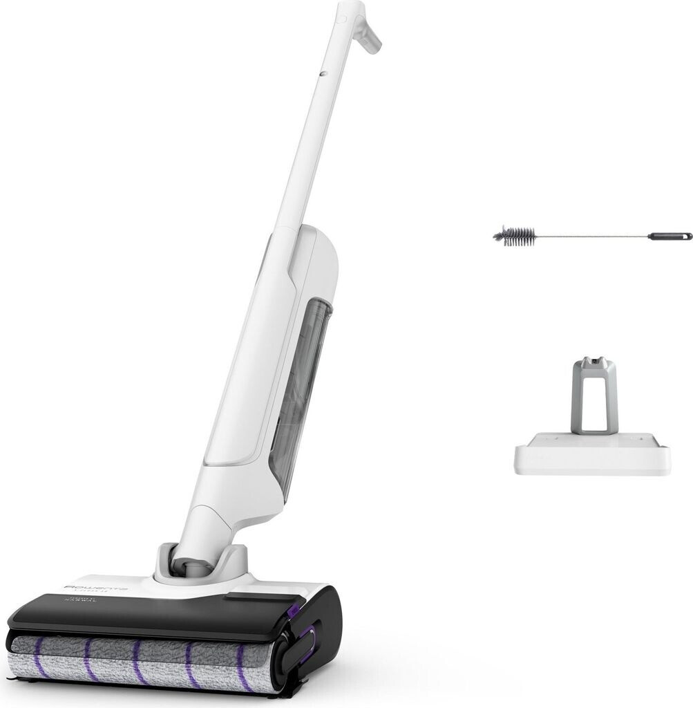 Rowenta GZ7035WO, Fregona Eléctrica Sin Cable, Tecnología Wet & Dry, Gran Autonomía, Autolimpieza y Secado Automático,18kPA