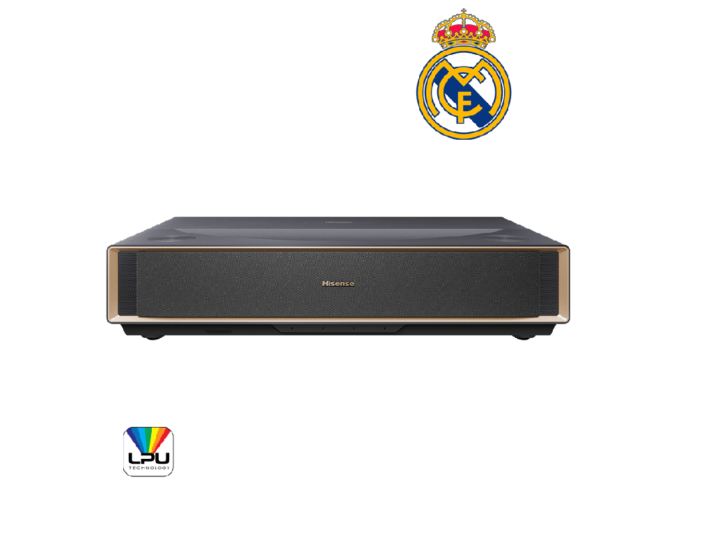 Proyector Laser Tricroma UHD 4K Smart TV Tiro corto, 80 a 150 pulgadas, 2500 Lumenes, Dolby Atmos, Dolby Vision