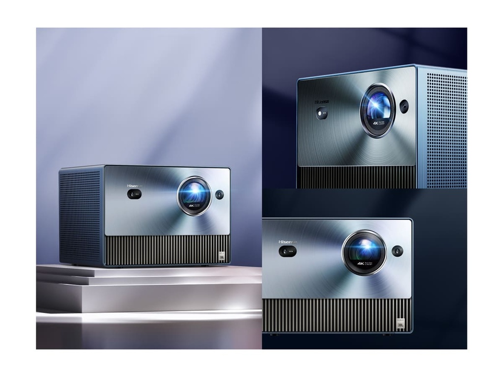 Mini Proyector Hisense Smart TV, Tricroma UHD 4K, 65 a 300 pulgadas, 1600 Lumenes, Dolby Vision-Atmos, Audio JBL