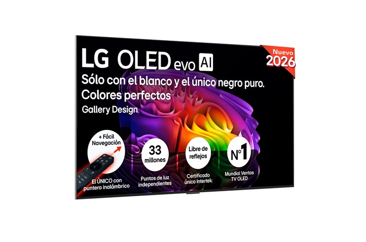 LG OLED65G64LW, TV OLED 65", 4K, 120Hz, procesador 4K IA α11 Gen3, Smart TV