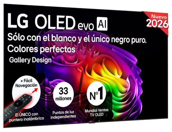 LG OLED77G64LW, TV OLED 77", 4K, 120Hz, procesador 4K IA α11 Gen3, Smart TV