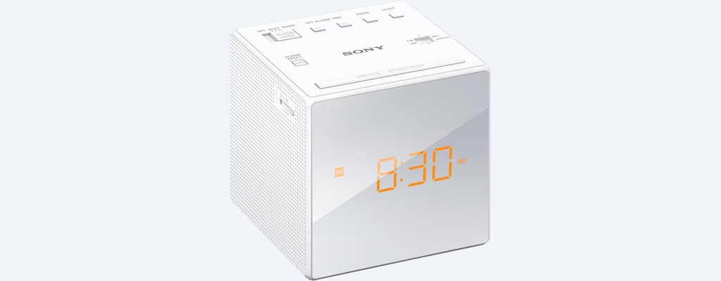Sony ICF-C1, radio despertador con pantalla LED, FM / AM analógico, Blanco