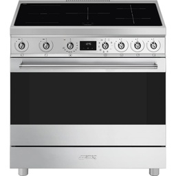 [BG91IX2] Smeg BG91IX2, cocina inducción, placa y horno, 90x60cm, 5 zonas, inox, clase A