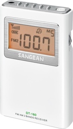 [DT160] Sangean DT-160, radio de bolsillo, AM / FM estéreo, blanca