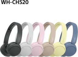 Auriculares inalámbricos Bluetooth Sony WH-CH520, sonido de , diseño ligero, 50 h de batería, carga rápida, ecualizador, llamadas nítidas, iOS y Android