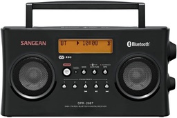 [SDPR26BTB] Sangean DPR-26BT, Radio portátil digital, DAB+, FM, 2W, 6,35 cm, Pantalla LCD de 2,5''