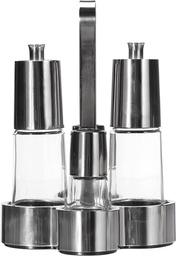 [A021204] BRA A021204, aceitera y vinagrera bella, 200ml, incluye pimentero y salero, cuerpo de cristal