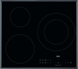 [IKS6330DFB] AEG IKS6330DFB, placa inducción 60 cm, extraplana 3 zonas, zona doble 28cm, biselada, función pausa, calentamiento rápido