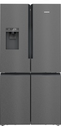 [KF96DPXEA] Siemens KF96DPXEA, Frigorífico americano, dispensador con toma de agua, 4 puertas, No Frost, 183 x 90,5 cm, black Inox, iQ700, clase E