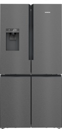 [KF96DAXEA] Siemens KF96DAXEA, frigorífico americano, dispensador con toma de agua, 4 puertas, No Frost, 183 x 90,5 cm, black inox, iQ500, clase E