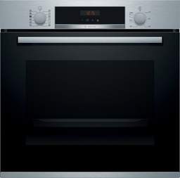 [HRA574BS0] Bosch HRA574BS0, horno multifunción con vapor, cristal negro y acero inox, serie 4