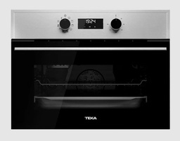 [HSC 635 P S] Teka HSC 635 P S INOX, horno compacto pirolítico, guías telescópicas, distribución del calor uniforme, clase A+