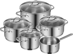 [Batería de cocina 5 piezas Provence Plus WMF] WMF Provence Plus, batería de cocina 5 piezas, base TransTherm, tapas de cristal, piezas inox