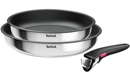 [L8813S75] Tefal L8813S, set de sartenes, 22-26cm, mango extraíble, titanio antiadherente, inox