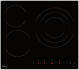 [MCH522T219K0] Midea MCH522T219K0, placa vitroceramica, 60cm, 3 zonas, 9 niveles de cocción